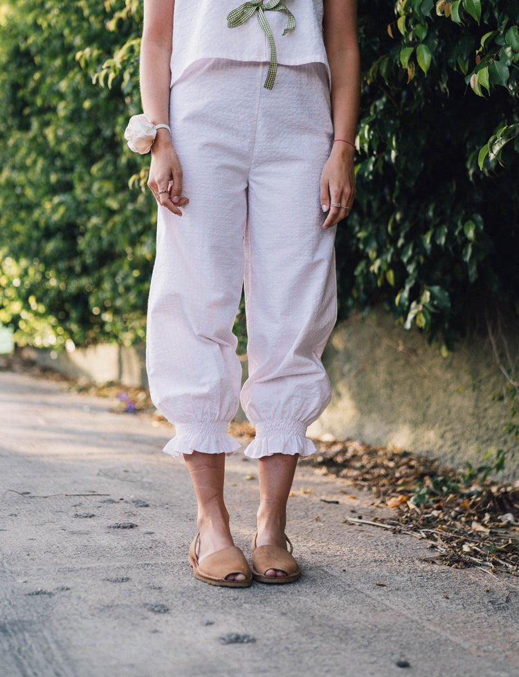 Pantalón largo rayas rosa