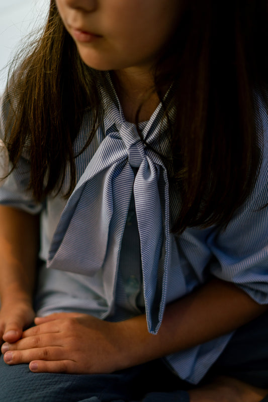 Camisa lazada rayas niña