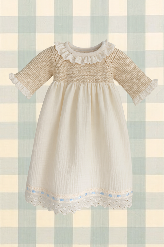 Faldón manga larga azul