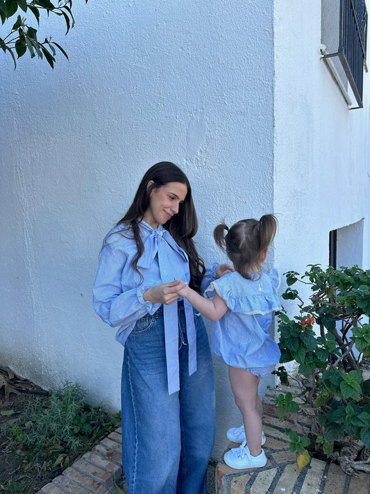 Camisa lazada rayas mujer