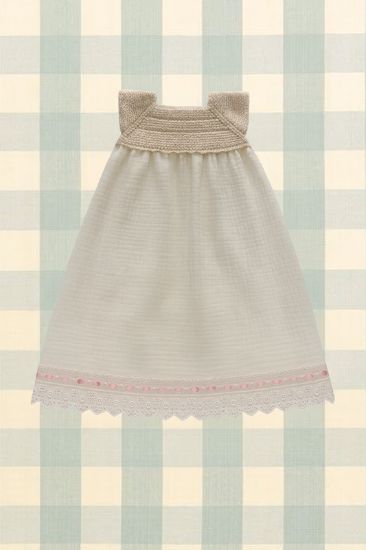 Faldón entredós rosa