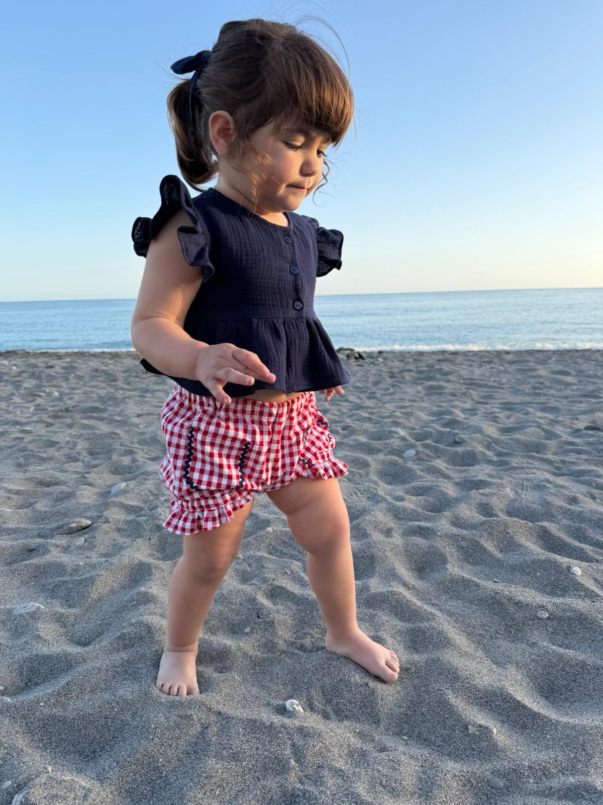 Pantalón corto Vichy niña