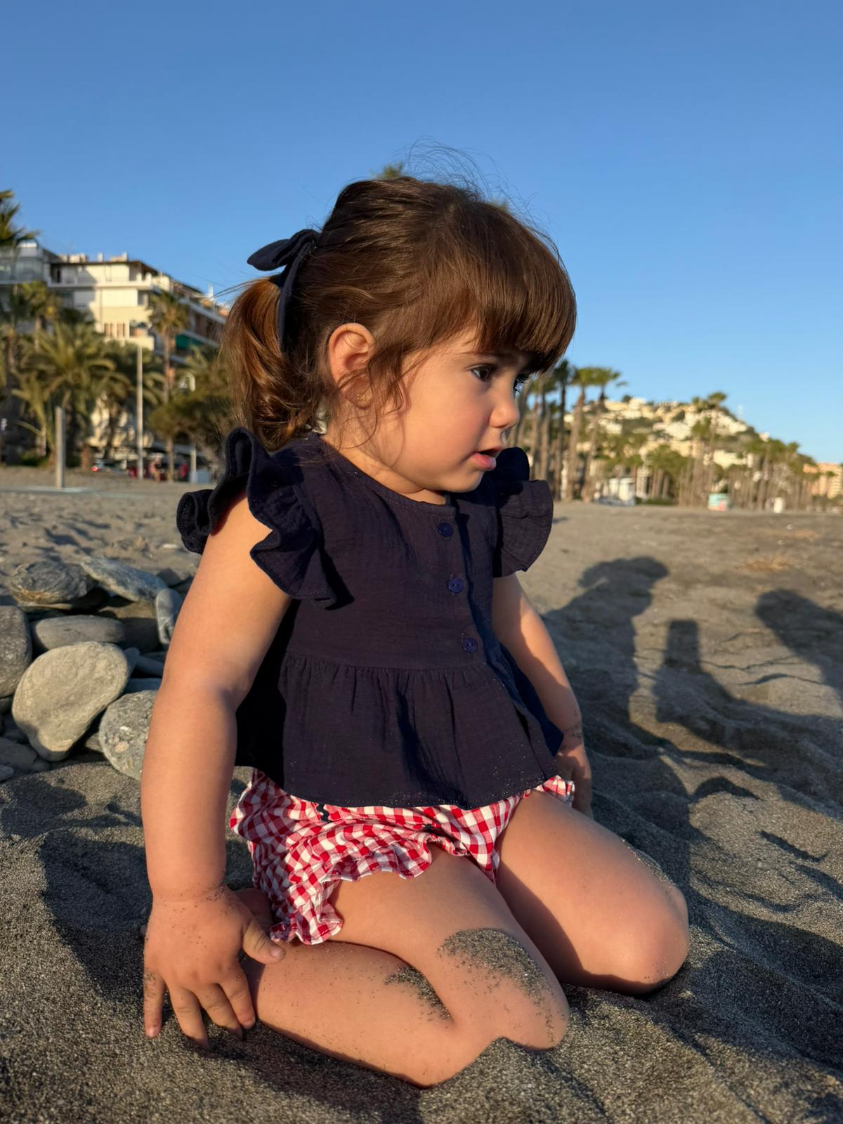 Pantalón corto Vichy niña