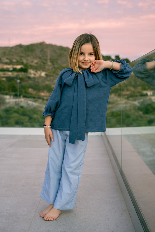 Pantalón recto rayas niña