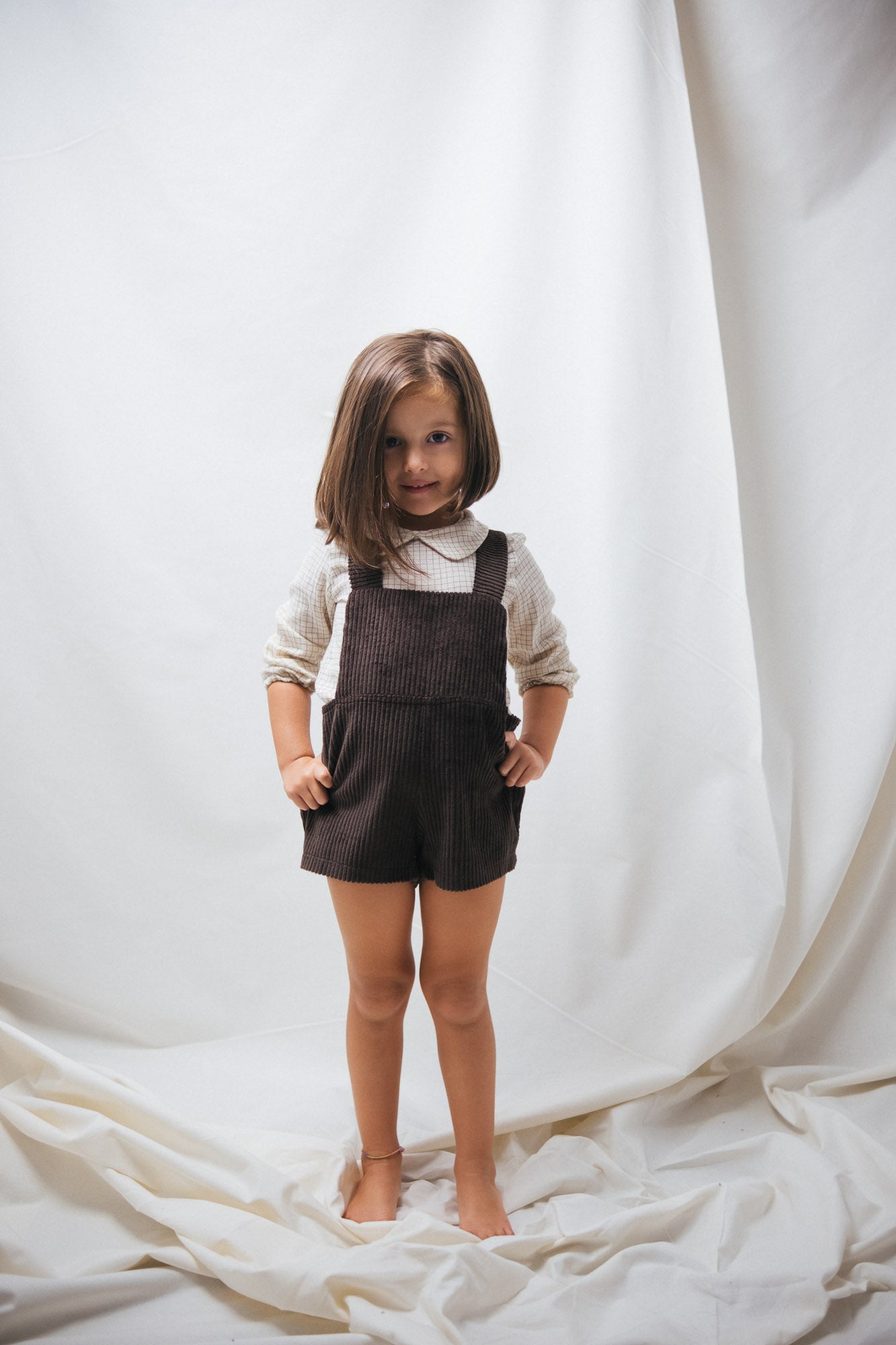 Camisa cuello bebé cuadros